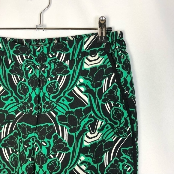 J. Crew Tuxedo Retro Pull On Pant Green & Black Festive 2 - Picture 4 of 5